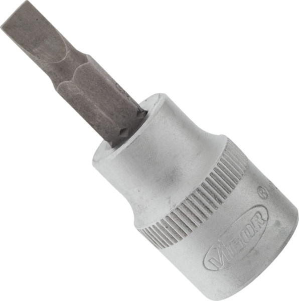 Embout de tournevis VIGOR, carré creux 10 mm (3/8"), profil à fente, 0,8 x 5,5 mm, V2288N