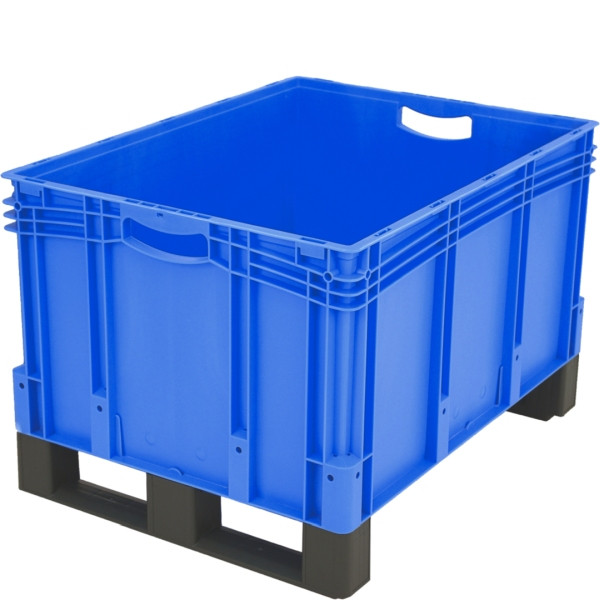 BITO Euro bac gerbable XL couvercle/skid /XL 86421DKufe 800x600x420 bleu, double fond skid, C0292-0065