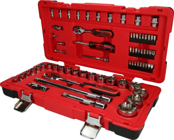 KS Tools Jeu de clés à douilles 1/4"+1/2" CHROMEplus, 68 pièces, 958.0668