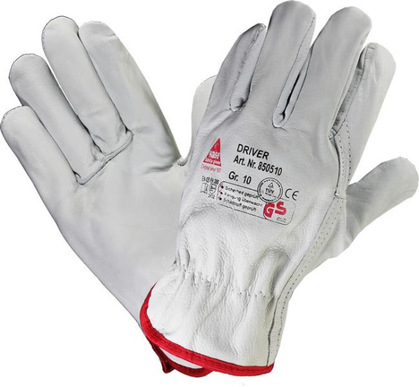 Hase Safety DRIVER-NATUR, Gants de sécurité à 5 poignées en cuir nappa, taille : 11, UE : 12 paires, 850510-11