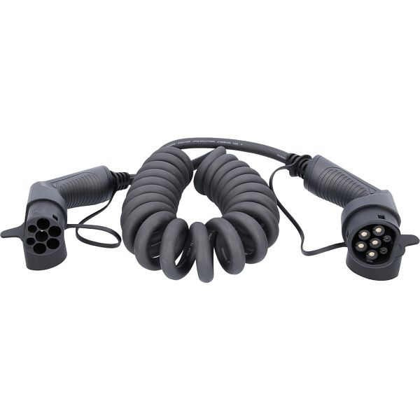 Câble de charge KS Tools, spirale, type 2 / type 2 22 kw, 400 v, 32 a, 5 mètres, 117.7385