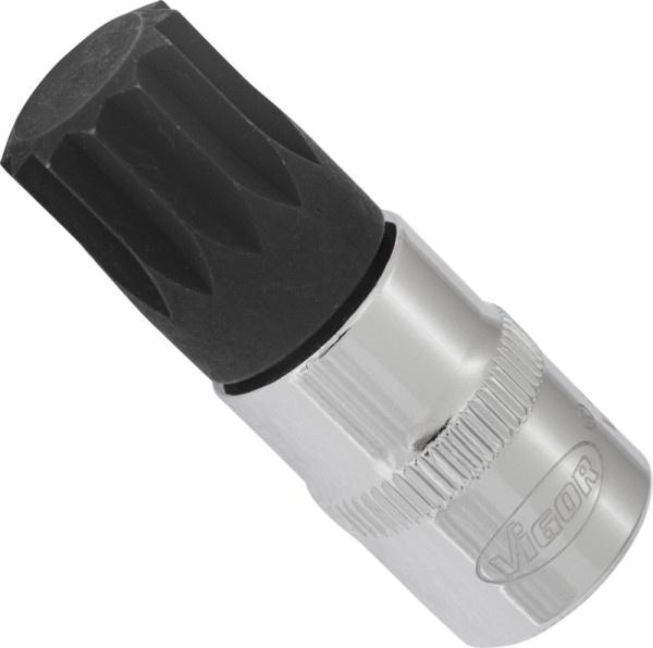 Embout de tournevis VIGOR, carré creux 10 mm (3/8 pouce), profil cannelé interne XZN, M16, V6113