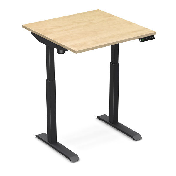 Bureau assis-debout Worktrainer StudyDesk (noir / poire sauvage 80 x 80 cm), StD-s-blk-wp