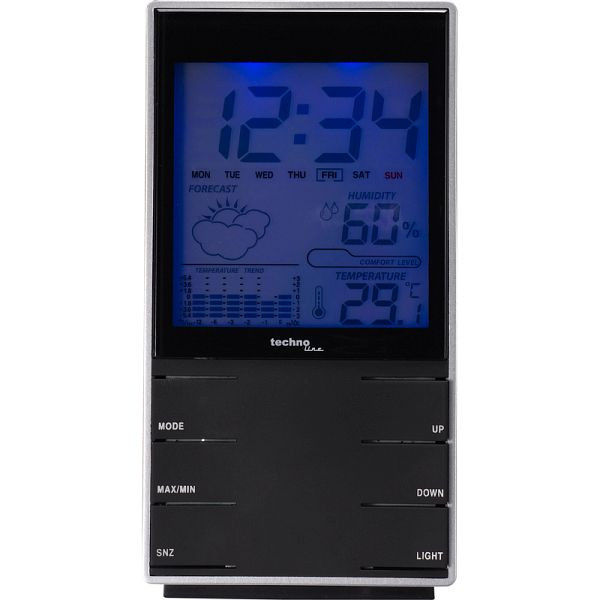 Station météo Technoline, horloge à quartz, dimensions : 75 x 143 x 39 mm, WS 9120
