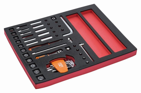 Insert Bahco 2/3, clé à douille + accessoires 1/4", 44 pièces, FF1F2001