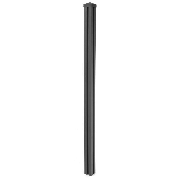 Poteau Mendler WPC Clôture Sarthe WPC, poteau pilier, système enfichable, 240cm, anthracite, 76248