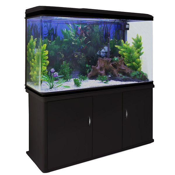 Ensemble complet d'aquarium Monster 300 litres, noir avec gravier blanc, 25170