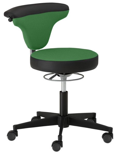 Mayer Sitzmöbel chaise pivotante fonctionnelle myTORRO SIT, avec roulettes pour tapis, vert foncé/noir brillant, 1351_753