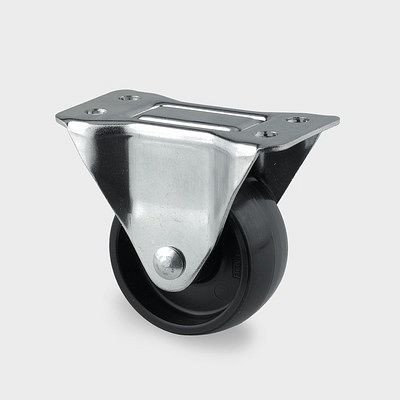 Roulette fixe TENTE-ROLLEN, roue Ø 65 mm, capacité de charge 120 kg, hauteur de construction 83 mm, D 65 Shore, 3438POO065P60-95x54