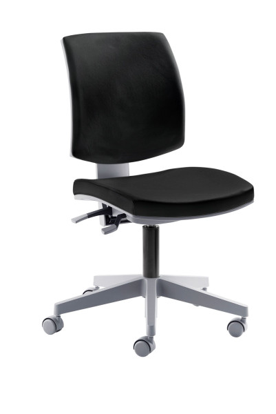 Mayer Sitzmöbel chaise pivotanteSO, structure grise, assise et dossier rembourrés, noir brillant, 2432_SO_30572