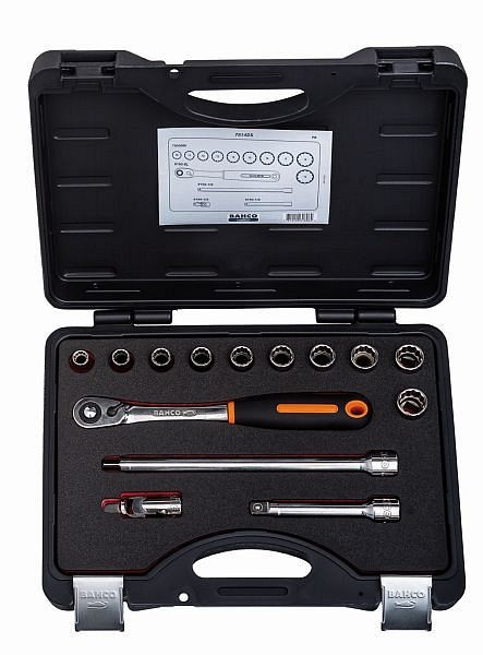 Jeu de clés à douille Bahco 1/2", 14 pièces, 7814DS