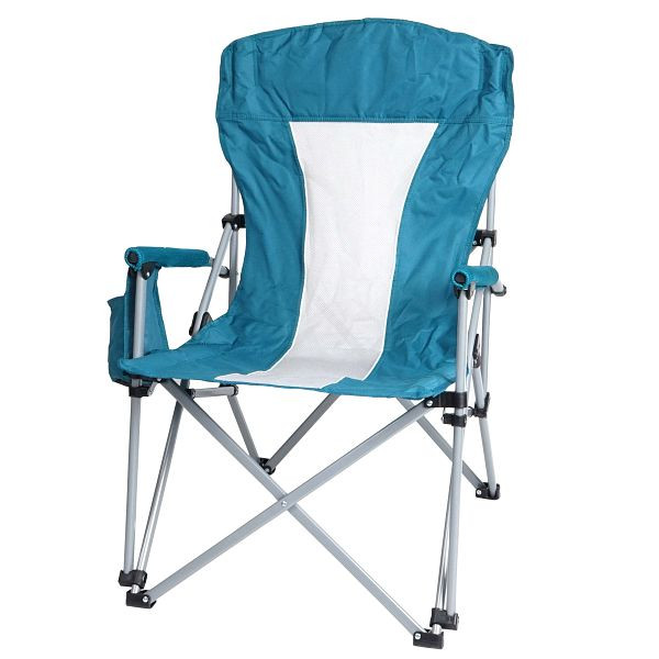 Chaise de camping Mendler HWC-L50, chaise pliante, chaise de pêche, chaise de directeur, housse de protection lavable en tissu d'acier/textile, turquoise, 99497