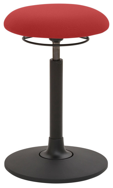 Mayer Sitzmöbel , siège en plaque ronde, rembourré, avec anneau de déclenchement noir, hauteur d'assise 58 - 83 cm, rouge cerise, 1166_30611