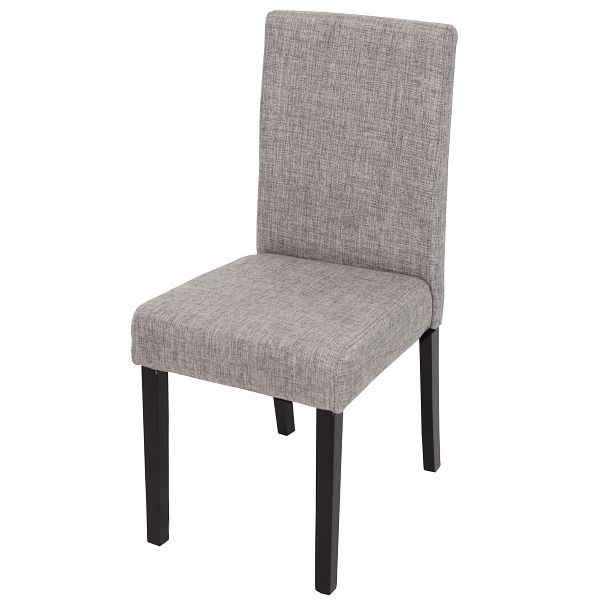 Chaise de salle à manger Mendler Littau, chaise de cuisine, tissu/textile, gris, pieds foncés, 74386