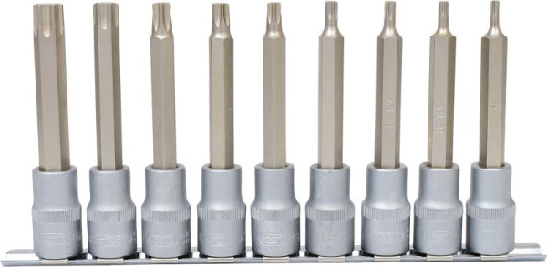 KS Tools Jeu de douilles 1/2" Torx, longues, 9 pièces, T20-T60, 911.1520