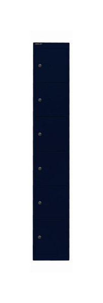 Armoire de bureau Bisley, 1 compartiment, 6 compartiments, bleu oxford, CLK186639