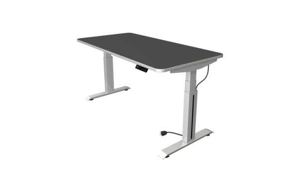Table assis/debout Kerkmann L 1600 x P 800 mm, réglable en hauteur électriquement de 640 à 1290 mm, anthracite, 10010613