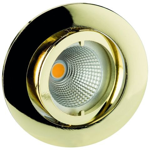 luminaire encastré rutec, aluminium moulé sous pression, orientable sans anneau élastique pour MR-11, or, ALU55773
