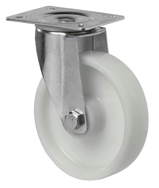 Rouleau de transport BS rollers, largeur de roue 35 mm, Ø roue 125 mm, capacité de charge 175 kg, bande de roulement/corps de roue en plastique, roulement à rouleaux, lot de 4, L400.B10.125