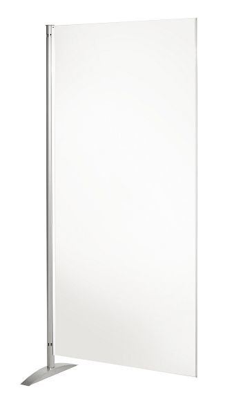 Système mural de présentation Kerkmann, élément de tableau blanc, L 800 x P 450 x H 1750 mm, aluminium argent/blanc, 45696710