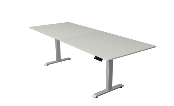 Kerkmann table debout/assise Move 4 nouveau 250 x 100 cm cadre argent, plateau gris clair, 10041211