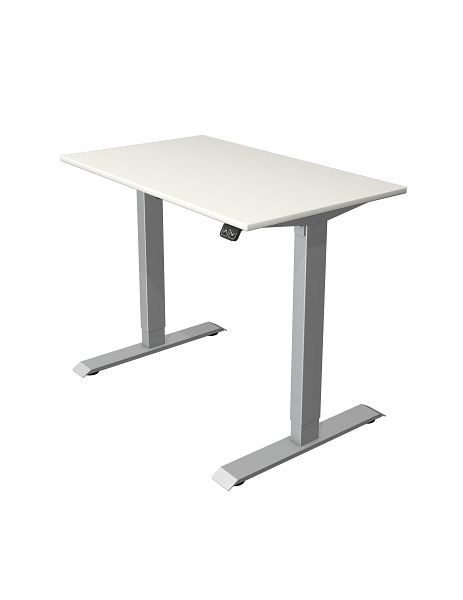 Table compacte Kerkmann L 1000 x P 600 mm, réglable en hauteur électriquement de 740 à 1230 mm, blanc, 10226010