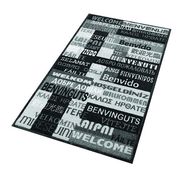 Notrax Déco Design Tapis Anti-salissures Décoratifs Lavables 170, Nouveau Gris Bienvenue, 115 cm x 180 cm, 170S004607