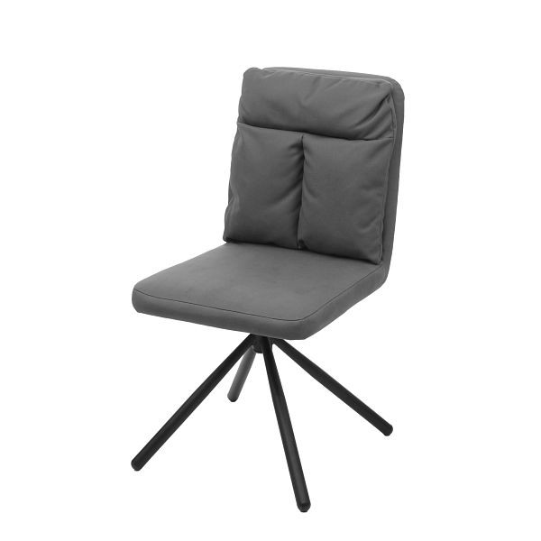 Chaise de salle à manger Mendler HWC-G58, chaise de cuisine, pivotant Auto-Position textile/tissu, gris, 71735