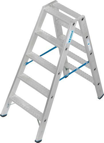 Escabeau Krause en aluminium, accessible des deux côtés, 2 x 5 marches R 13, 307626