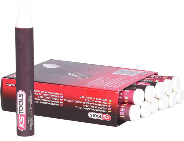 Craie de signature KS Tools, blanche, paquet de 12, 100.4050