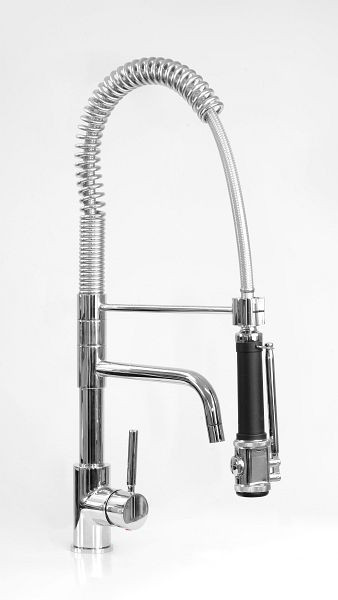Douche de pré-rinçage monotrou Saro noire avec robinet VALENTINA, 457-1080
