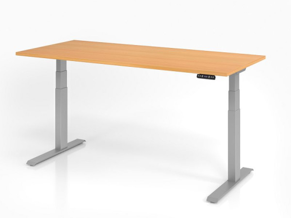Bureau Hammerbacher XDKB19, 180 x 80 cm, plateau : hêtre, épaisseur 25 mm, chant épais en ABS, forme rectangulaire, VXDKB19/6/S