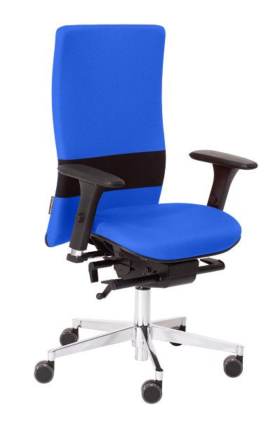 Chaise de bureau pivotante nexxtoffice Vita-Q avec accoudoirs 3D, base en aluminium, roulettes rigides, lune de miel, V-Q5-MA-HR-AN-Hon