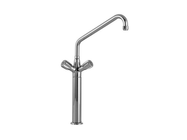 Mitigeur monotrou deux manettes Locher avec colonne 300mm, bec Ø25mm, 128015