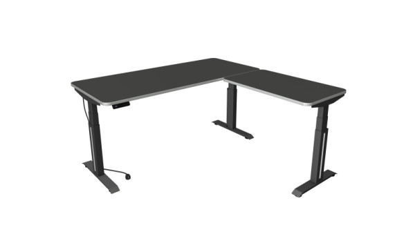 Kerkmann Move Professional table assis/debout, L 1800 x P 800 mm avec élément rapporté 1000 x 600 mm, réglable en hauteur électriquement 640-1290 mm, anthracite, 10073113