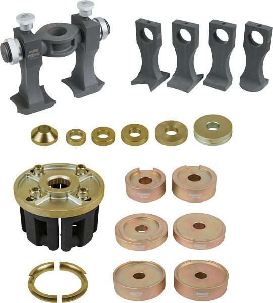 KS Tools Outil universel pour le montage et le démontage de roulements de roue vissés et compacts, 33 pièces, 440.0650