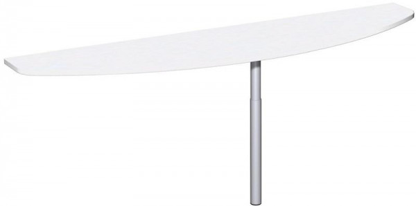 table d'extension geramöbel avec pied d'appui, matériel de liaison inclus, réglable en hauteur, 2000x500x680-820, blanc/argent, N-657253-WS