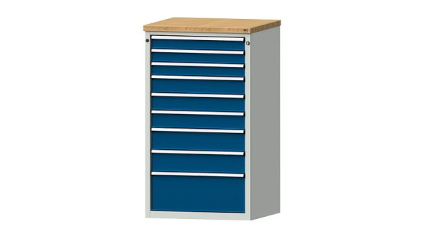 Armoire à tiroirs pour établis ANKE, modèle 4006 V, 765 x 700 x 1320 mm, RAL 7035/5010, BMP 40 mm, 611.111