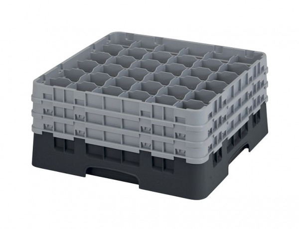 Panier de lavage Cambro 36 compartiments Camrack® 19,6 cm noir, paquet de 3, 36S738110