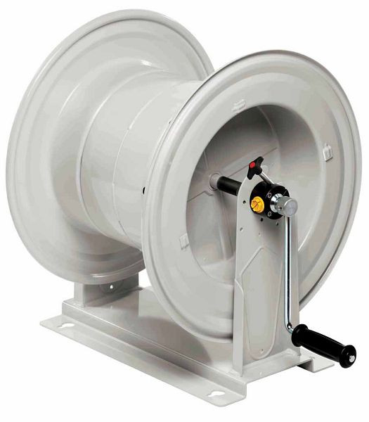 Enrouleur de tuyau Ebinger HM 710, tuyau max.45m - 27mm OD, boîtier en acier peint, 20bar / 90 ° C (eau-air comprimé), 8.710.130