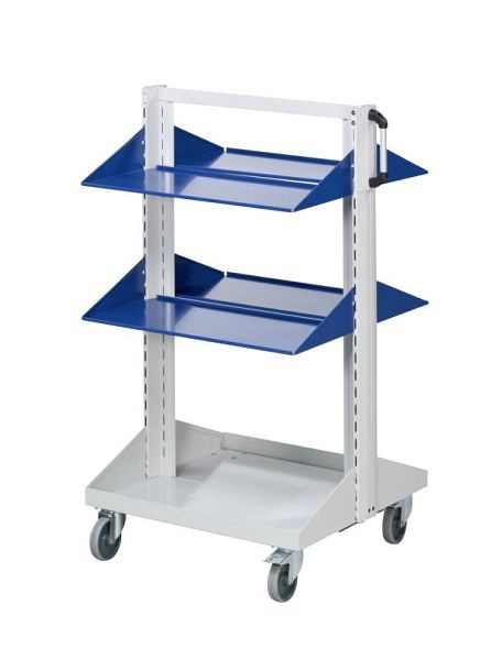 Étagères de voiture de base ANKE droites; 800 x 720 x 1350 mm; RAL 7035/5010; avec 4 x étagères, droites 350 mm (2 x par côté), 962.022