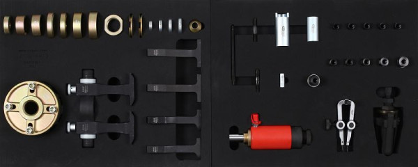 Jeu d'inserts système KS Tools MODULO pour roulements de roue compacts, 61 pièces, 440.9161