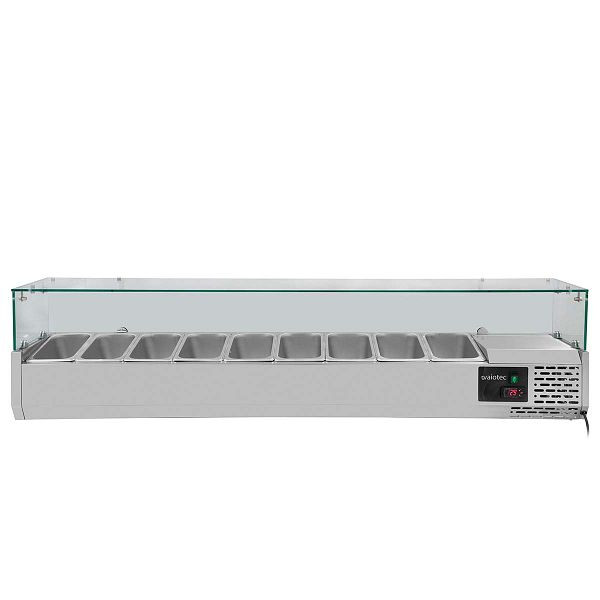 Vaiotec EASYLINE accessoire de refroidissement 330 avec couvercle en verre 9xGN1/4 - 1800, 180x33,5x43,5 cm, 10076
