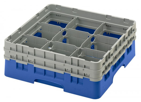 Panier de lavage Cambro 9 compartiments Camrack® 13,2 cm bleu, lot de 4, 9S434168