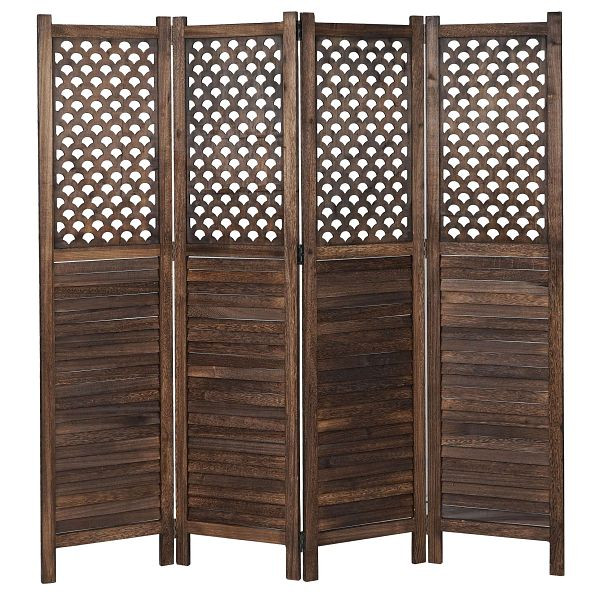 Mendler Paravent HWC-A84, écran de confidentialité pour cloison de séparation, ornements 170x161cm, marron, 59915