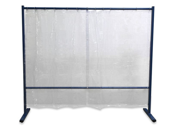 Mur de protection contre les soudures ELMAG, 1 pièce, avec rideau en film, transparent, DIN S0, largeur : 2,1 m, hauteur : 1,83 m, garde au sol : 165 mm, 57255