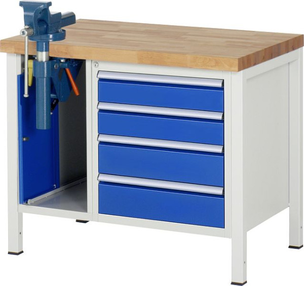 Etabli RAU série 8000 - modèle 8185, L1000 x P700 x H840-1040 mm, base système L995 x P650 x H800-1000 mm, 03-8185A2-107B4H.11