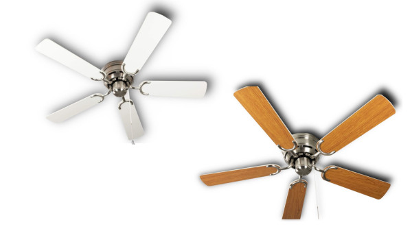 Ventilateur de plafond extra plat Pepeo Kisa Deluxe Pales Nickel Brossé Blanc / Érable, 105620190OL