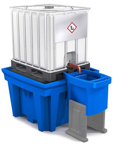 Conteneur de montage DENIOS pour stations IBC, réglable en hauteur, 236-741