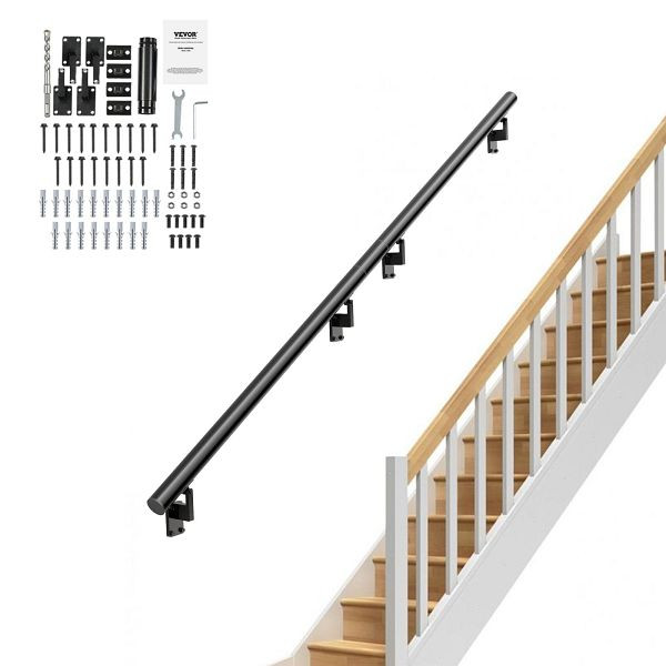 VEVOR Main courante en alliage d'aluminium, facile d'entretien, rampe d'escalier 3657,6 mm, SNLZYX12FT5CM7RZ1V0